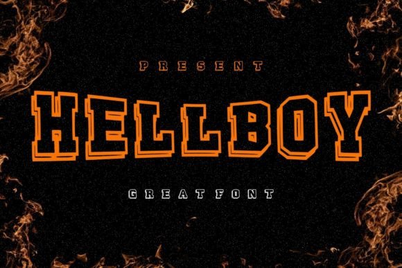 Hellboy Typeface: A Modern Outline Display Font for Bold Branding