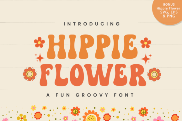 Hippie Flower: A Retro Display Font for Vibrant Web Design